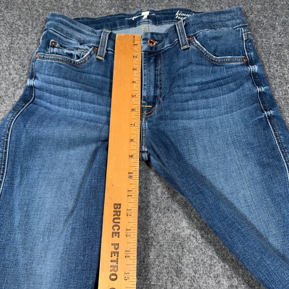 7 For All Mankind Kimmie Bootcut Jeans Womens 30x34 Stretch Medium Wash Blue - Picture 8 of 11